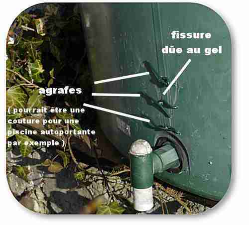 réparer un tonneau récupérateur d'eau de pluie fissuré